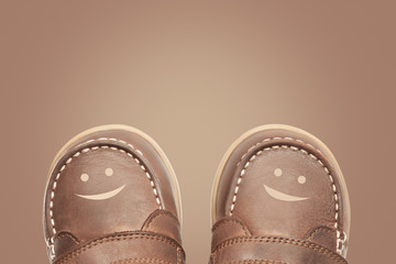 Brown baby boots background