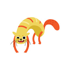 Funny Angry Cat, Cute Animal Pet Character Vector Illustration