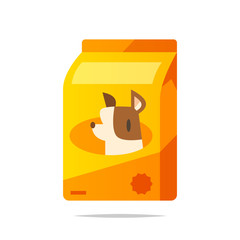 Dog food package vector isolated illustration