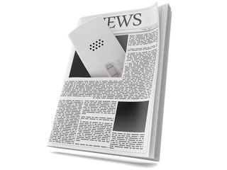 Pregnancy test inside newspaper