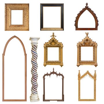 Set of gothic frames for paintings, mirrors or photos
