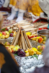 traditional indian yagya (puja), fire ritual