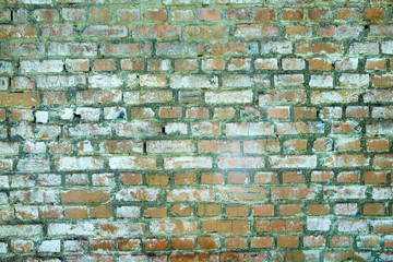 Grunge orange brick wall background texture