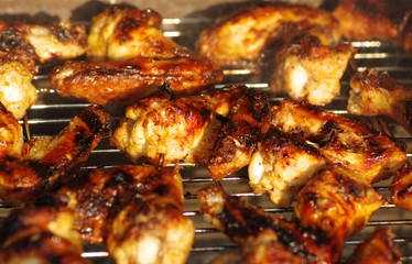 Grilled chicken on the grill