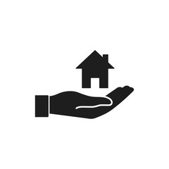 Hand. Home. Vector illustration.