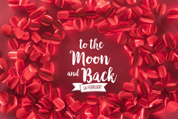 round frame and beautiful decorative red petals with 