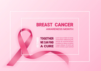 Breast Cancer Awareness. Pink Ribbon Design Isolated On A Background. Vector Illustration. Healthcare Concept.