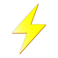 Flash icon, energy power vector isoluted on the white background