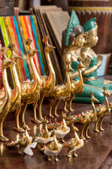 Decorative figures displayed at the home decor shop