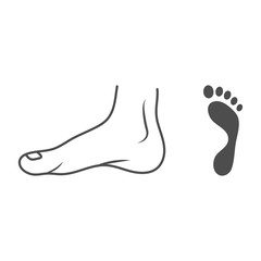 Healthy Feet. Footprint Isolated On A White Background. Vector Illustration. Orthopedics, Organs Concept.