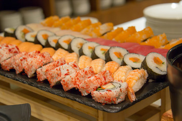 delicous Japanese food buffet in restaurant