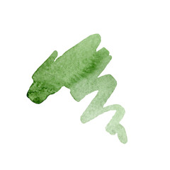 Abstract watercolor green paper splash shapes isolated drawing. Illustration aquarelle for background.