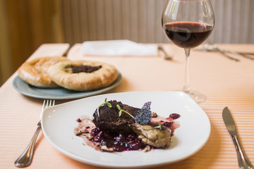 steak and red wine