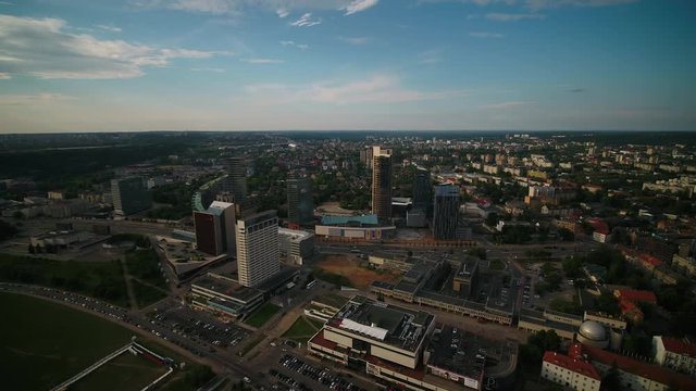 Aerial Lithuania Vilnius June 2018 Sunny Day 15mm Wide Angle 4K Inspire 2 Prores  Aerial video of downtown Vilnius in Lithuania on a sunny day with a wide angle lens.