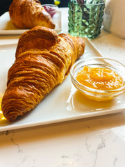 breakfast with croissants