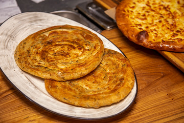 Khachapuri with cheese and egg