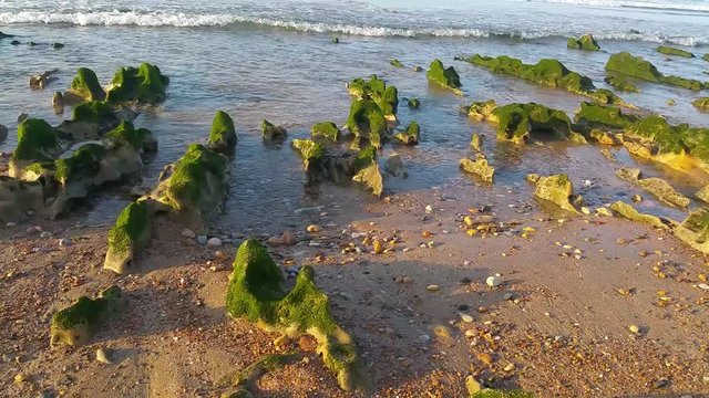 aglou brach beautiful green rocks in south of morocco