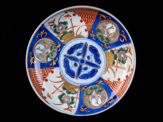 Japanese Imari porcelain dishes dating from late Edo to early Meiji era