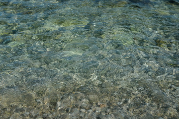 Sea waves, beating on the stones. Noisy sea. Coast of the Black Sea