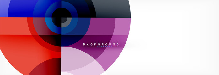 Obraz premium Minimal geometric circles and triangles abstract background, techno modern design, poster template