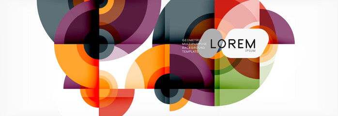 Vector circle composition, geometric minimal design illustration