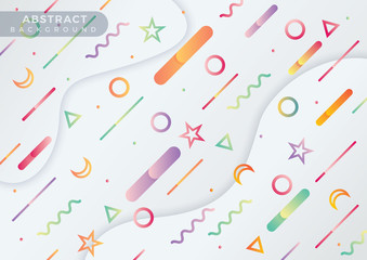 Colorful geometric background. Fluid shapes composition