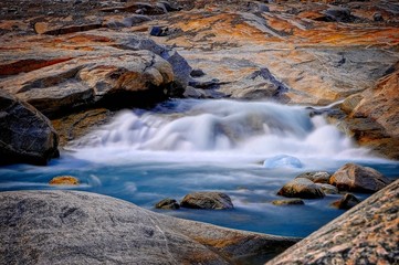 soft water from the concealing glacier of Nigardsbreen, Norway, august 2018
