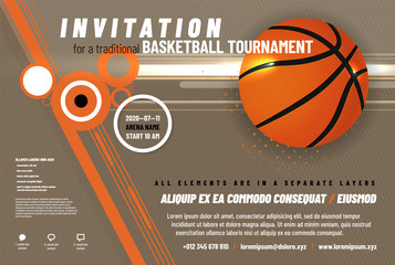 Basketball tournament invitation template