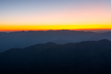 Landscape of sunrise on Mountain at  of  Doi Pha Phueng ,NAN,Thailand