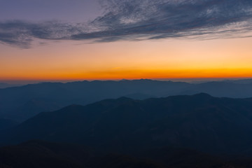 Landscape of sunrise on Mountain at  of  Doi Pha Phueng ,NAN,Thailand