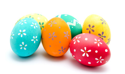Perfect colorful handmade easter egg isolated