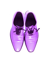 classic purple men's shoes on a white background