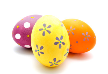 Perfect colorful handmade easter eggs isolated