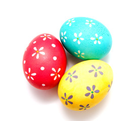 Perfect colorful handmade easter eggs isolated