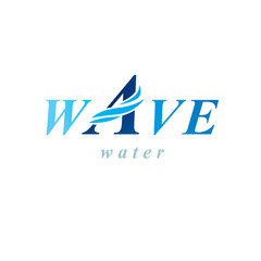 Pure aqua ecology vector logotype. Water day theme. Human and nature coexistence concept.
