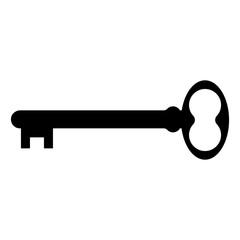 Antique key black icon - vector