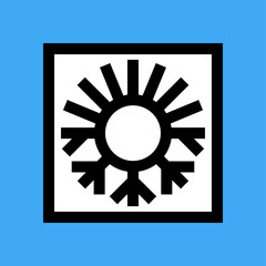 Thermal insulation icon with sun and snowflake insulate symbol. Vector illustration.