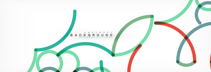 Curly wave lines abstract background design, transparent color lines on gray