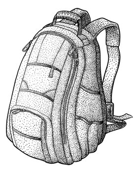 Backpack Line Art Stock Illustrations, Cliparts and Royalty Free Backpack  Line Art Vectors
