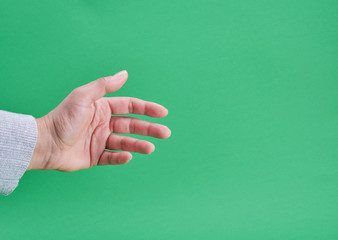 female hand showing gesture of holding an object