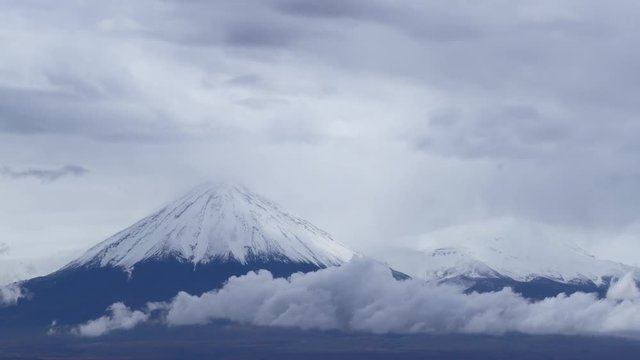 Time Lapse of clouds on the slopes of the Licancabur volcano, Atacama Desert, Chile. Licancabur is a stratovolcano on the border between Bolivia and Chile. Part of the Andean