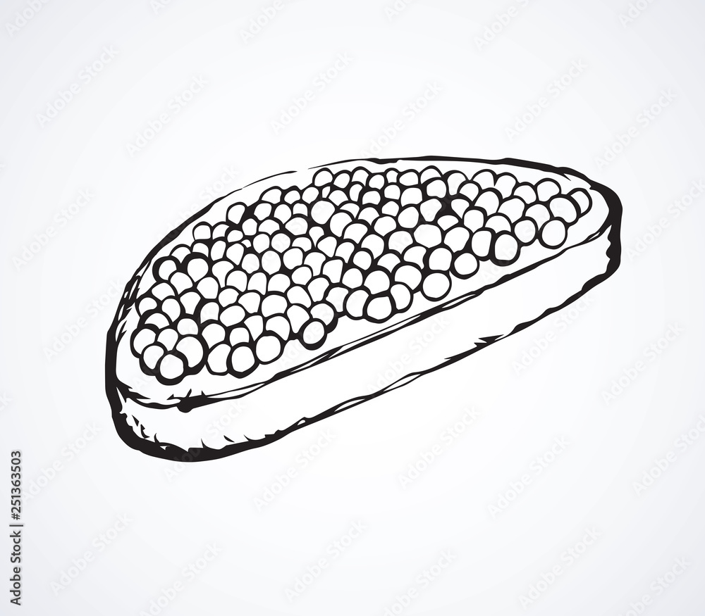 Sticker Caviar. Vector drawing