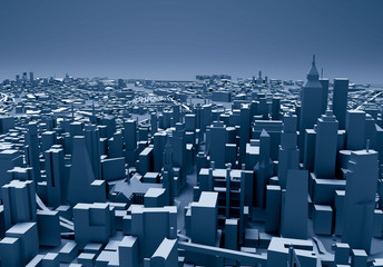 Fototapeta premium City Center 3d rendering, illustration 3d