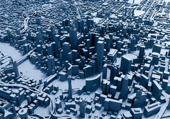 City Center 3d rendering, illustration 3d