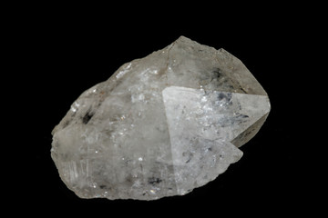 Macro mineral stone rhinestone, rock crystal on a black background