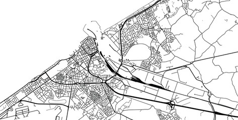 Obraz premium Urban vector city map of Ostend, Belgium
