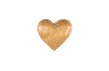wooden heart isolated on white background