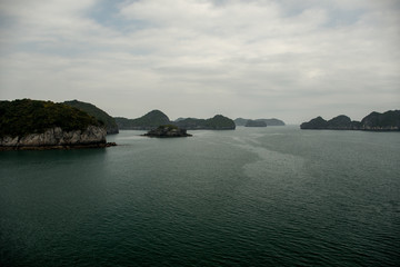 Limestone krasts, Cat Ba island, Ha Long Bay, Vietnam.