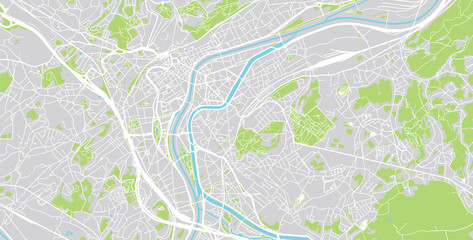 Obraz premium Urban vector city map of Liege, Belgium