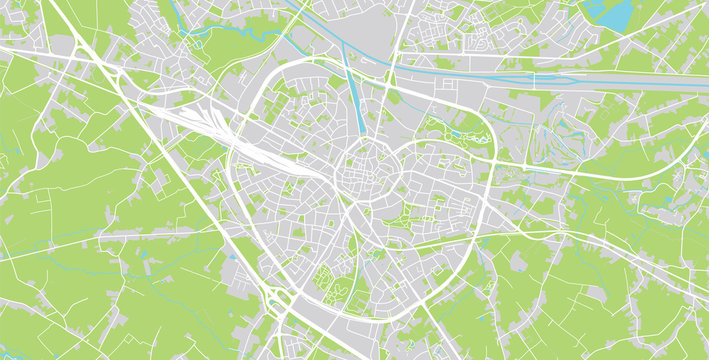 Urban vector city map of Hasselt, Belgium